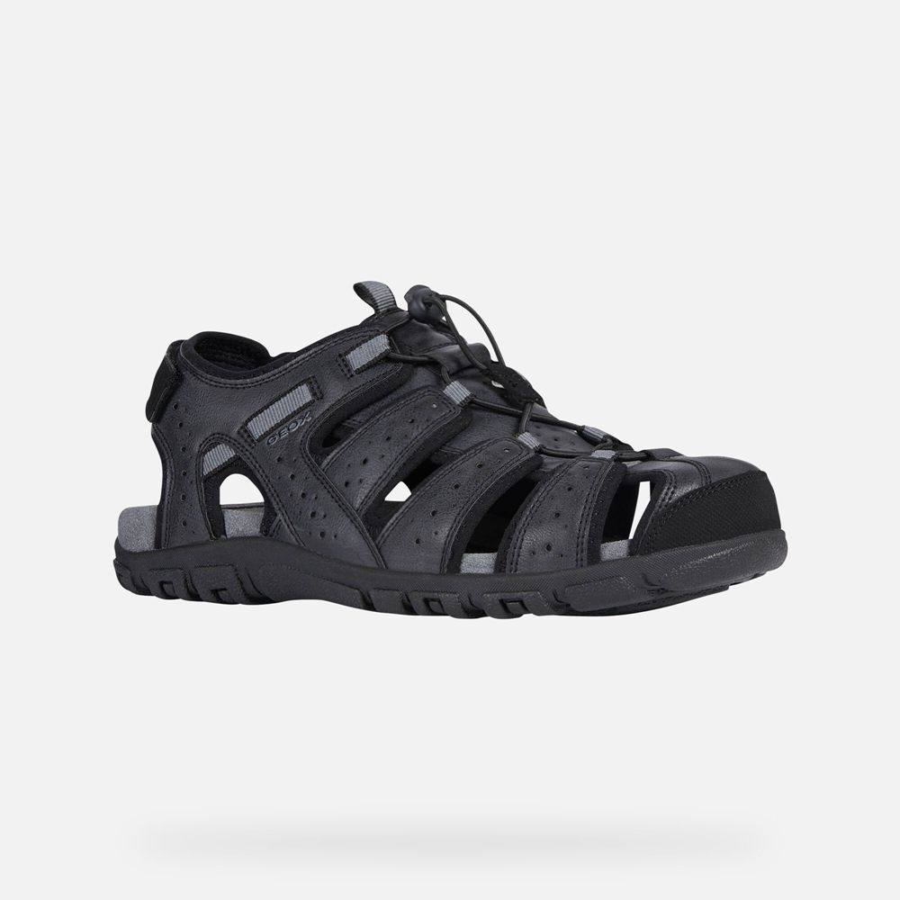 Geox Sandals Black Strada - Geox Mens Shoes - WFMRCN023